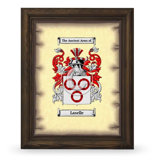 Laselle Coat of Arms Framed - Brown