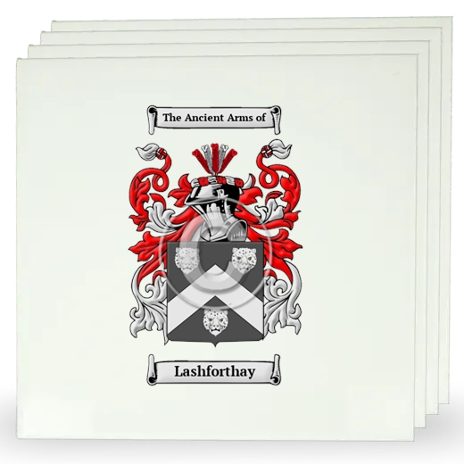 Lashforthay Set of Four Large Tiles with Coat of Arms