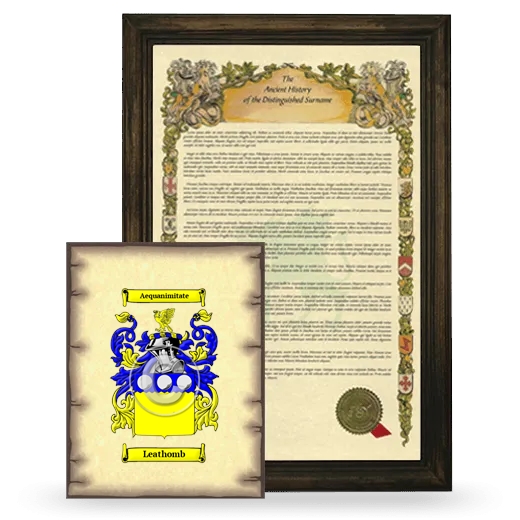 Leathomb Framed History and Coat of Arms Print - Brown