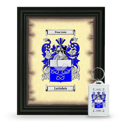 Latiolais Framed Coat of Arms and Keychain - Black