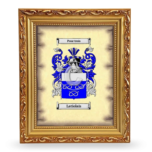 Latiolais Coat of Arms Framed - Gold