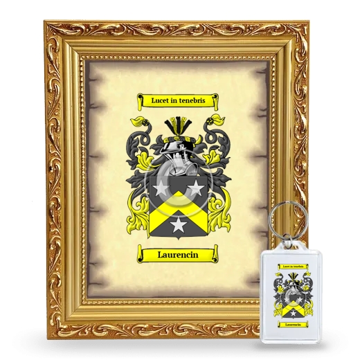 Laurencin Framed Coat of Arms and Keychain - Gold