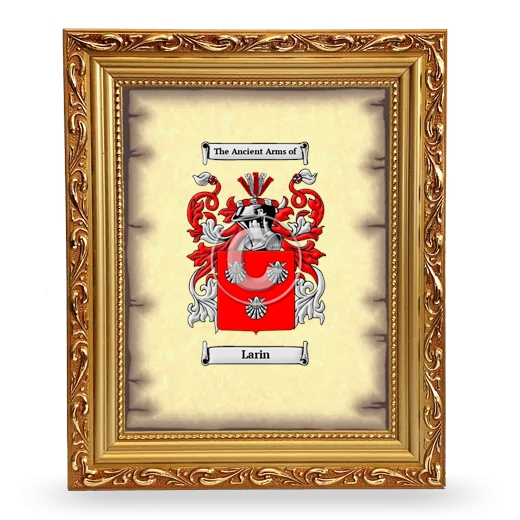 Larin Coat of Arms Framed - Gold