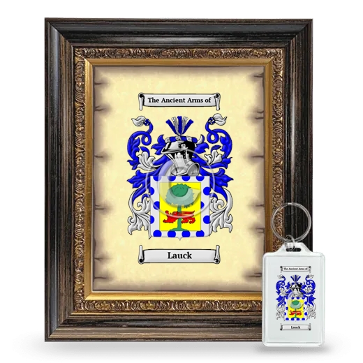 Lauck Framed Coat of Arms and Keychain - Heirloom