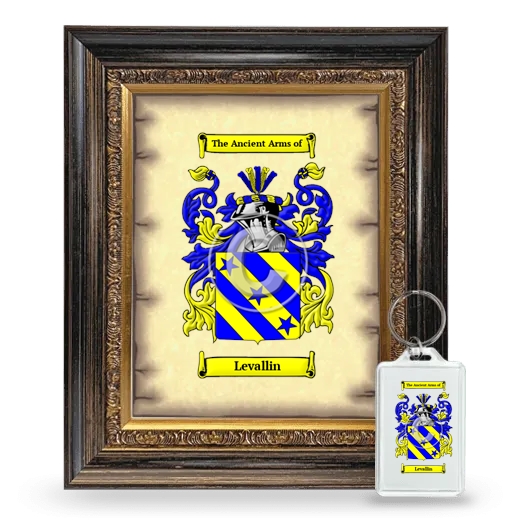 Levallin Framed Coat of Arms and Keychain - Heirloom