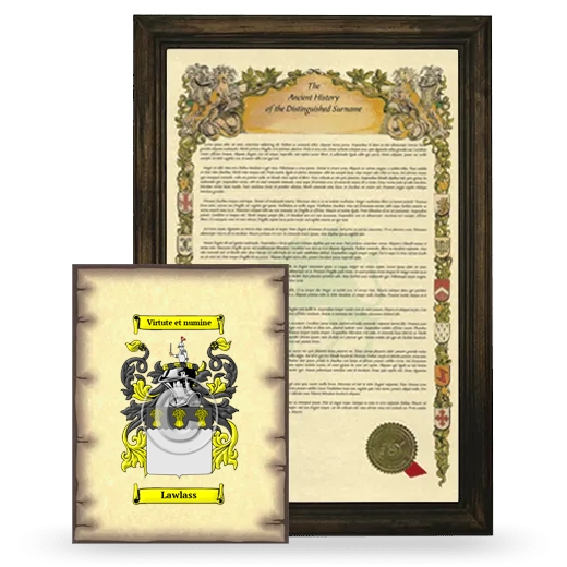 Lawlass Framed History and Coat of Arms Print - Brown