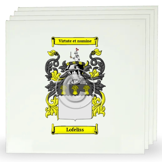 Lofeliss Set of Four Large Tiles with Coat of Arms