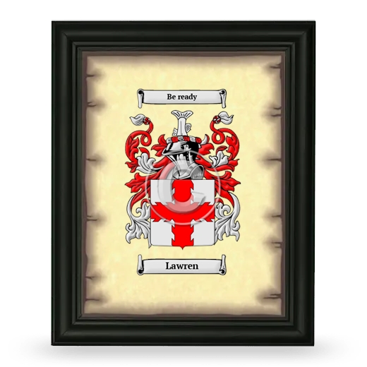 Lawren Coat of Arms Framed - Black