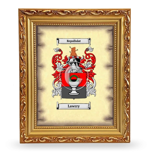 Lawrry Coat of Arms Framed - Gold