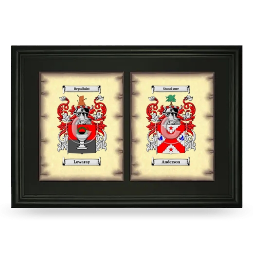 Double Coat of Arms Framed - Black