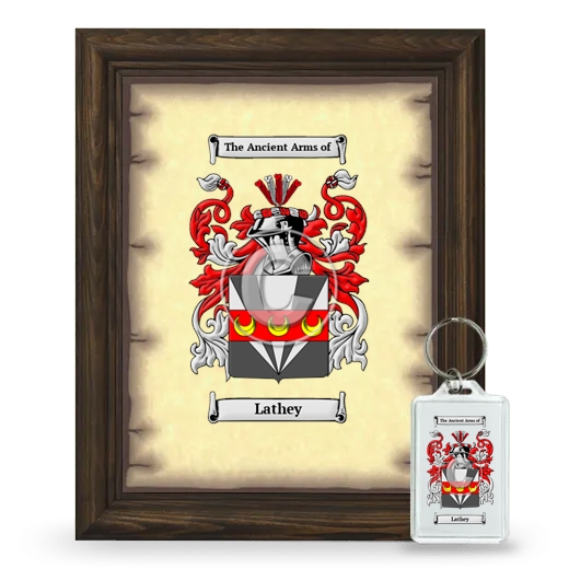Lathey Framed Coat of Arms and Keychain - Brown