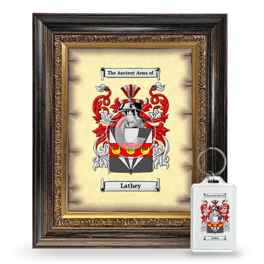 Lathey Framed Coat of Arms and Keychain - Heirloom