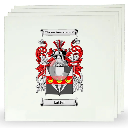 Latter Set of Four Large Tiles with Coat of Arms