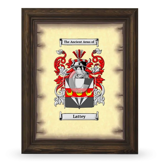 Lattey Coat of Arms Framed - Brown