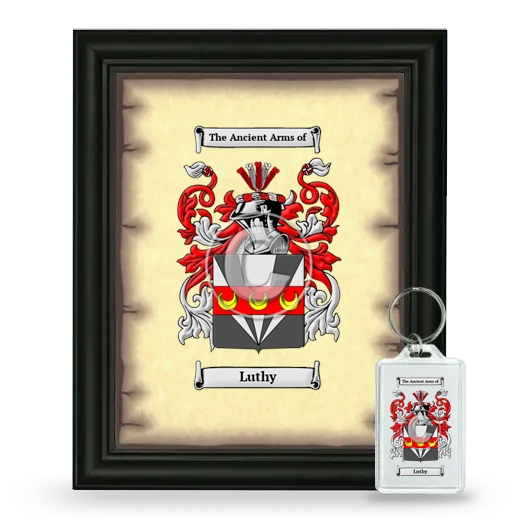 Luthy Framed Coat of Arms and Keychain - Black