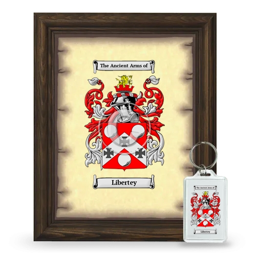 Libertey Framed Coat of Arms and Keychain - Brown