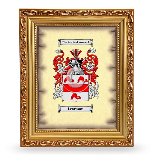 Learman Coat of Arms Framed - Gold