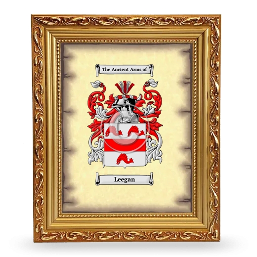 Leegan Coat of Arms Framed - Gold