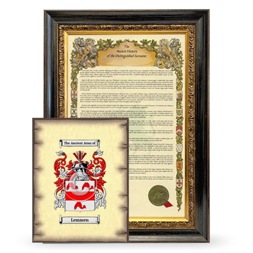Lemmen Framed History and Coat of Arms Print - Heirloom
