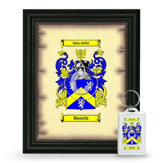 Bianchi Framed Coat of Arms and Keychain - Black