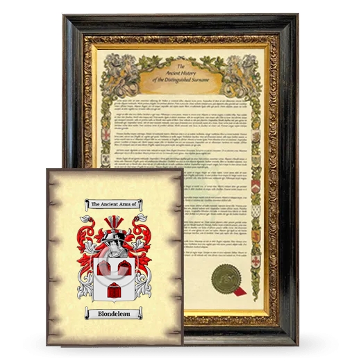 Blondeleau Framed History and Coat of Arms Print - Heirloom