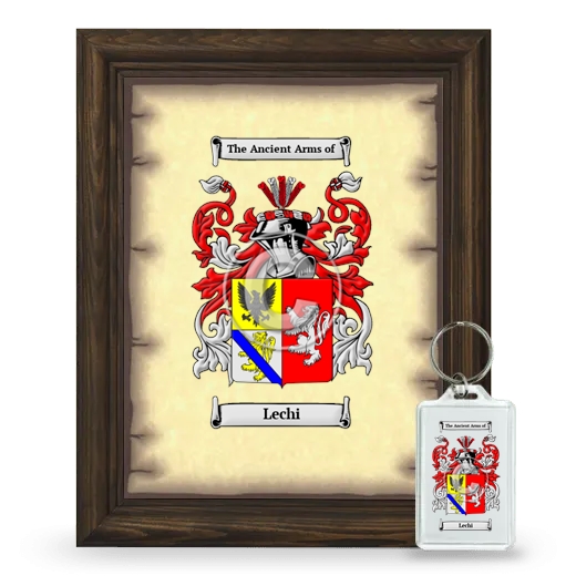 Lechi Framed Coat of Arms and Keychain - Brown