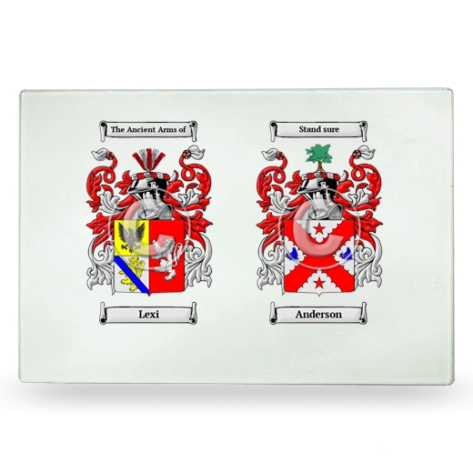 Double Coat of Arms Glass Cutting Board