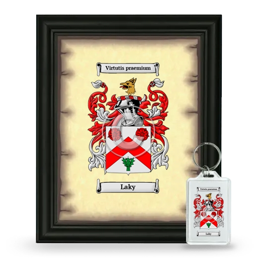 Laky Framed Coat of Arms and Keychain - Black