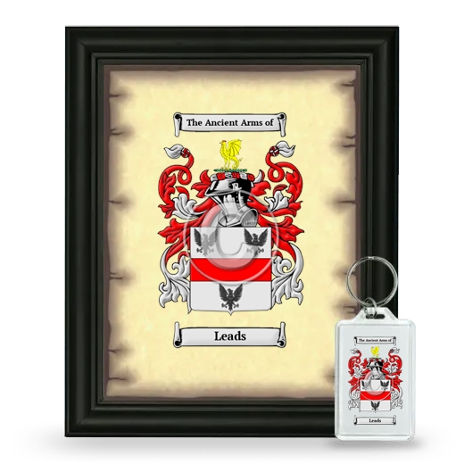 Leads Framed Coat of Arms and Keychain - Black