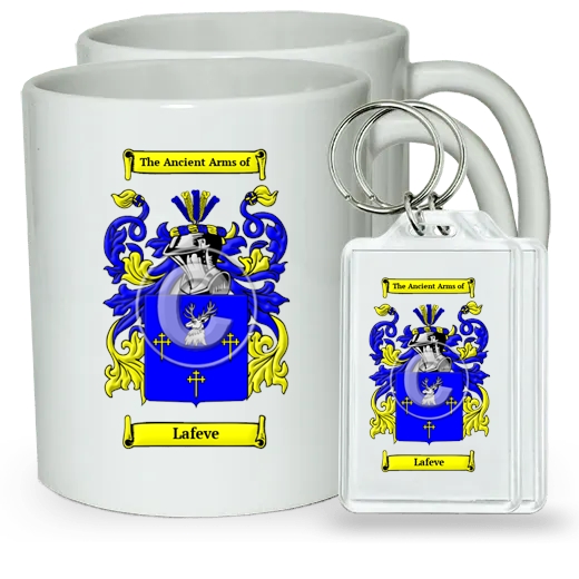 Lafeve Pair of Coffee Mugs and Pair of Keychains