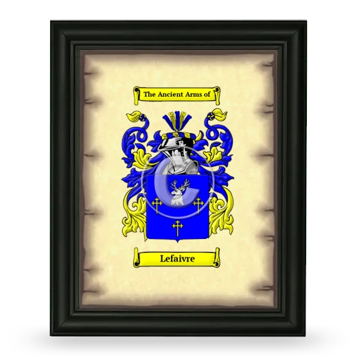 Lefaivre Coat of Arms Framed - Black