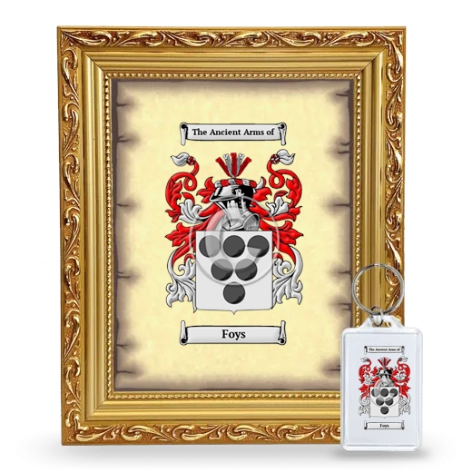 Foys Framed Coat of Arms and Keychain - Gold