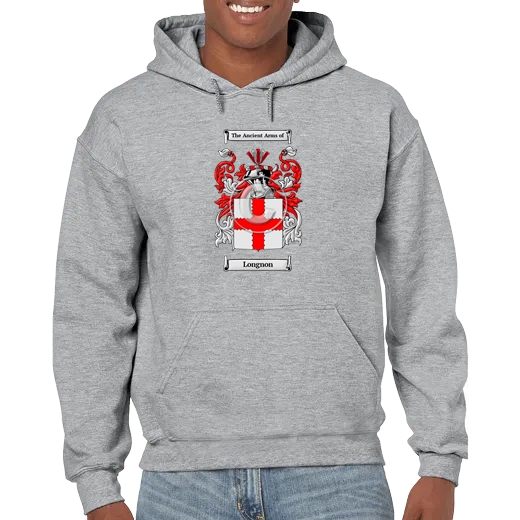 Longnon Grey Unisex Coat of Arms Hooded Sweatshirt