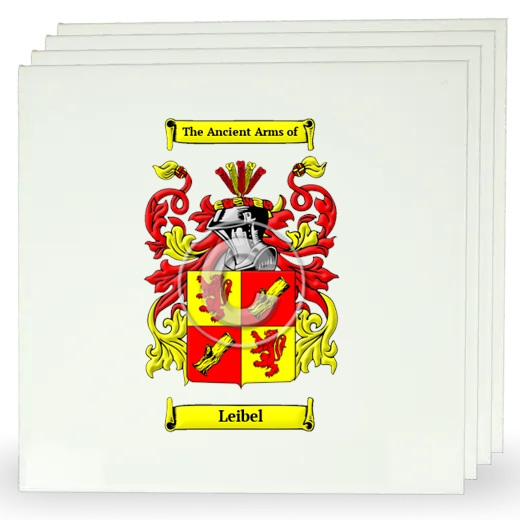 Leibel Set of Four Large Tiles with Coat of Arms