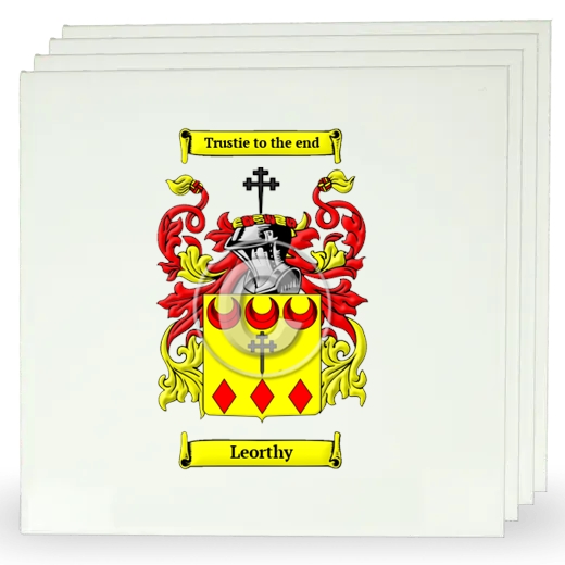 Leorthy Set of Four Large Tiles with Coat of Arms