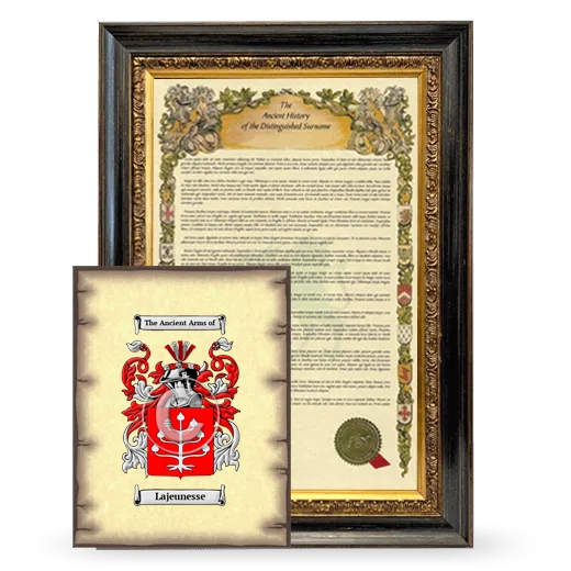 Lajeunesse Framed History and Coat of Arms Print - Heirloom