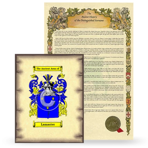 Lamaster Coat of Arms and Surname History Package