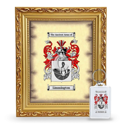 Limmington Framed Coat of Arms and Keychain - Gold