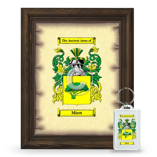 Mirot Framed Coat of Arms and Keychain - Brown