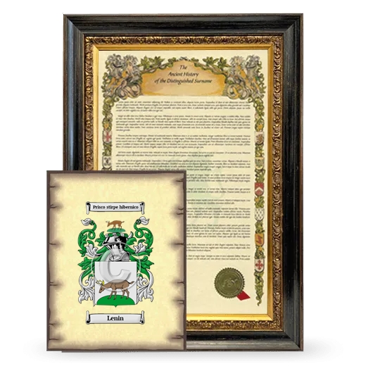 Lenin Framed History and Coat of Arms Print - Heirloom