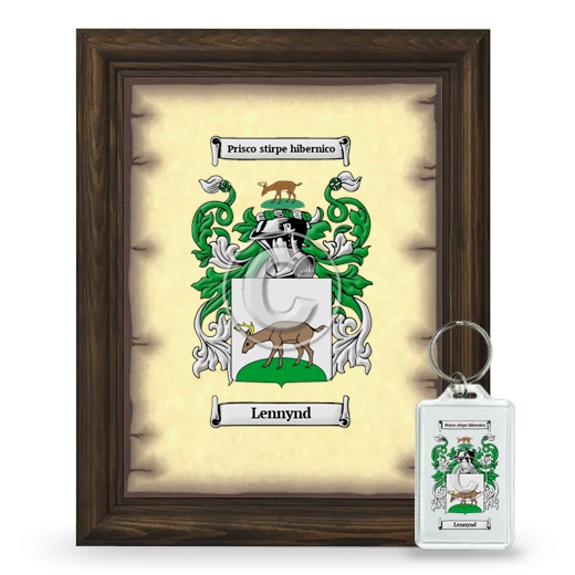 Lennynd Framed Coat of Arms and Keychain - Brown