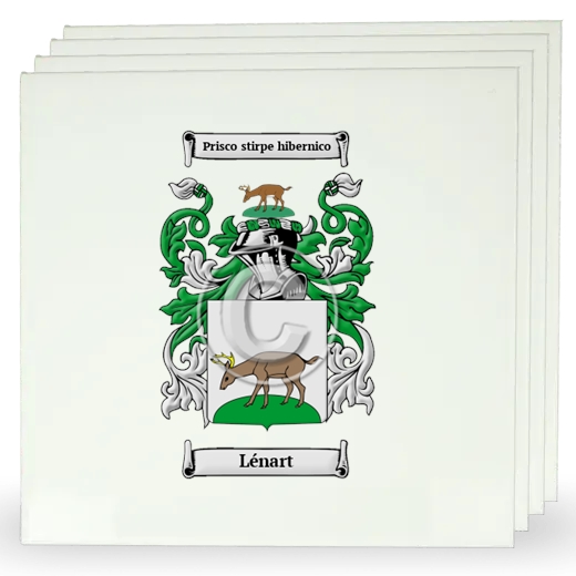 Lénart Set of Four Large Tiles with Coat of Arms