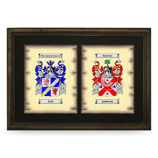 Double Coat of Arms Framed - Brown