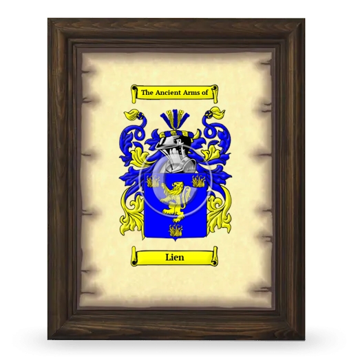 Lien Coat of Arms Framed - Brown