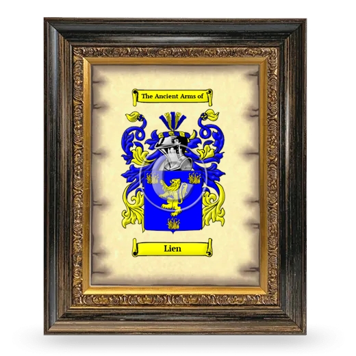 Lien Coat of Arms Framed - Heirloom