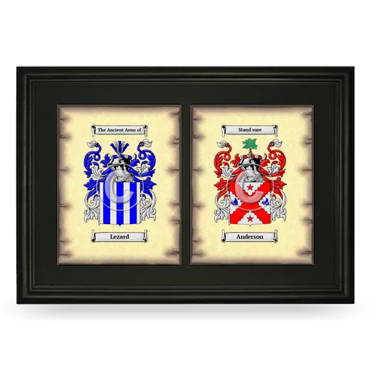 Double Coat of Arms Framed - Black