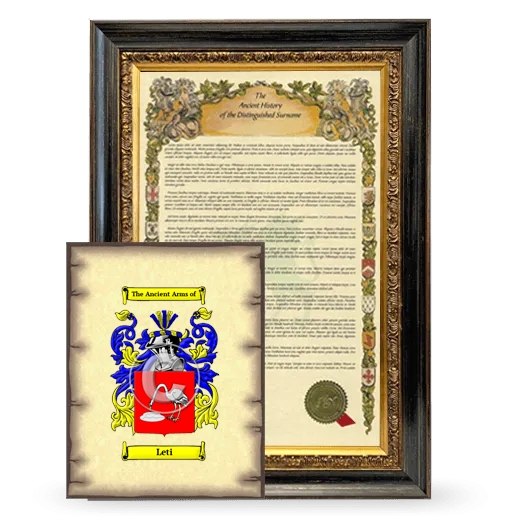 Leti Framed History and Coat of Arms Print - Heirloom