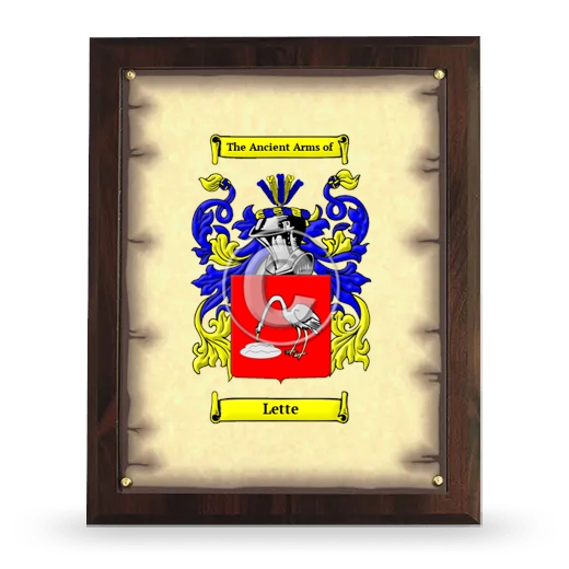 Lette Coat of Arms Plaque