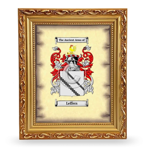 Leffers Coat of Arms Framed - Gold