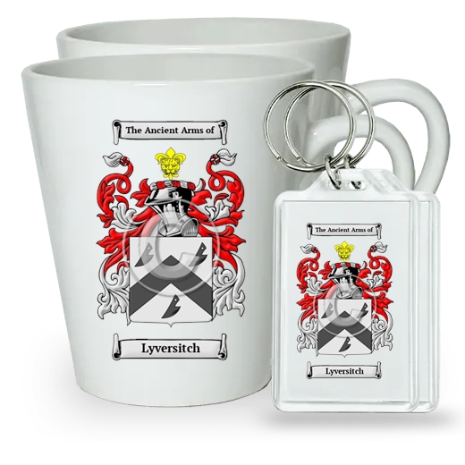 Lyversitch Pair of Latte Mugs and Pair of Keychains